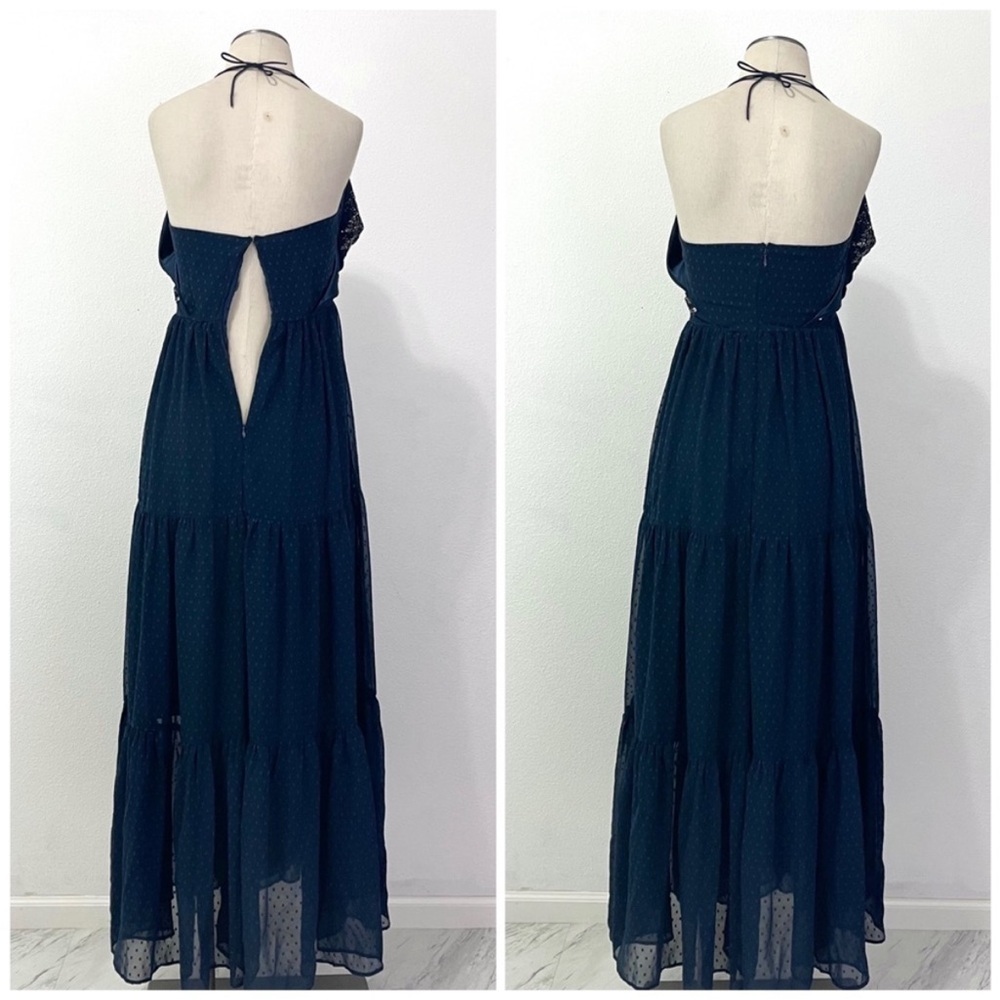 Ranna Gill Anthropologie Lucinda Beaded Bodice Tiered Swiss Dot Maxi Dress Sz 6 - Picture 11 of 12